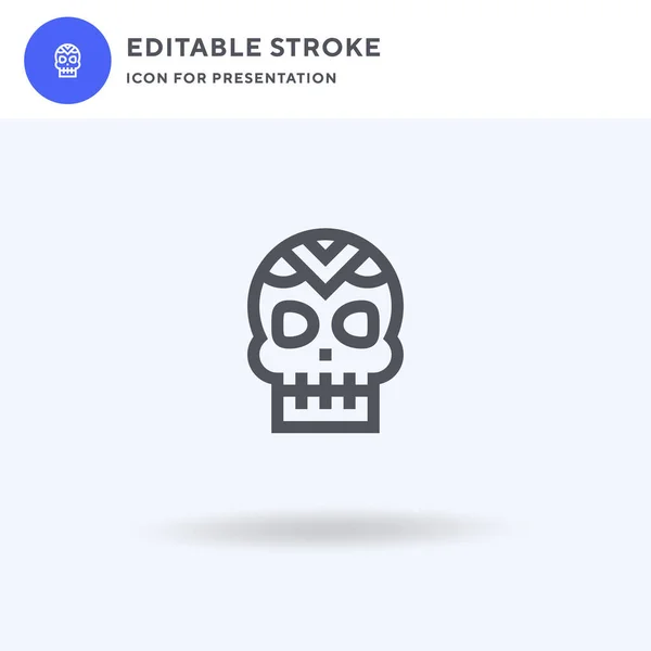 아이콘 Skull Icon Vector 흰색에 삽화를 채웠다 발표를 아이콘 — 스톡 벡터