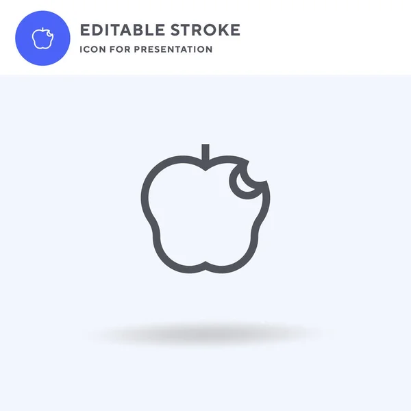 Icono Apple Vector Lleno Signo Plano Pictograma Sólido Aislado Blanco — Vector de stock