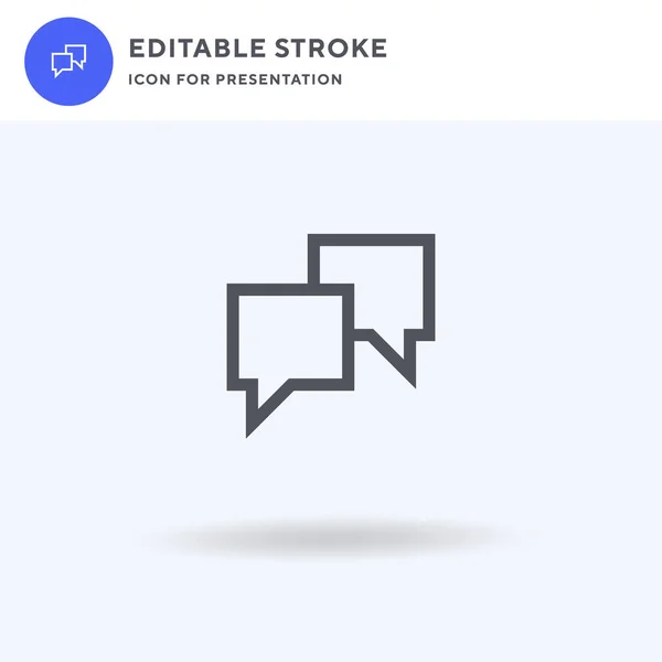 Speech Bubble Vector Icono Lleno Signo Plano Pictograma Sólido Aislado — Vector de stock