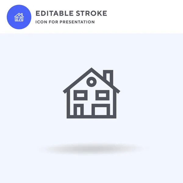 Vector Icono Casa Signo Plano Lleno Pictograma Sólido Aislado Blanco — Vector de stock