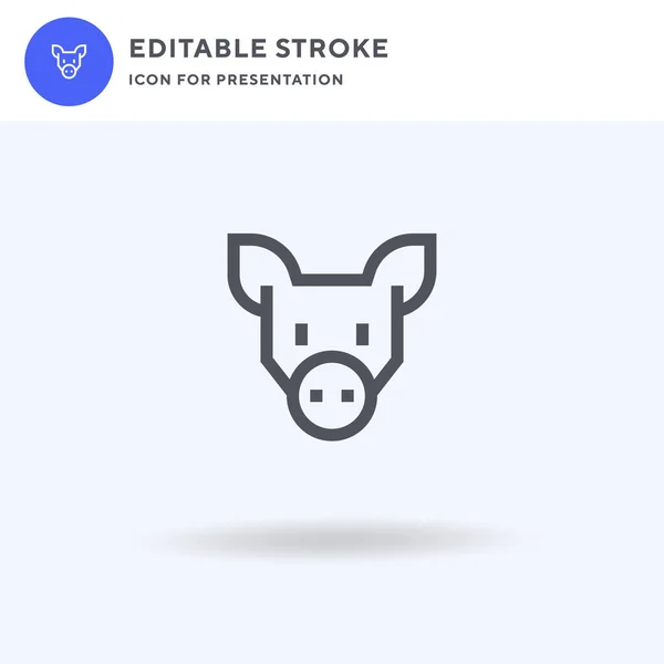 Schwein Icon Vektor Gefülltes Flaches Schild Solides Piktogramm Auf Weiß — Stockvektor