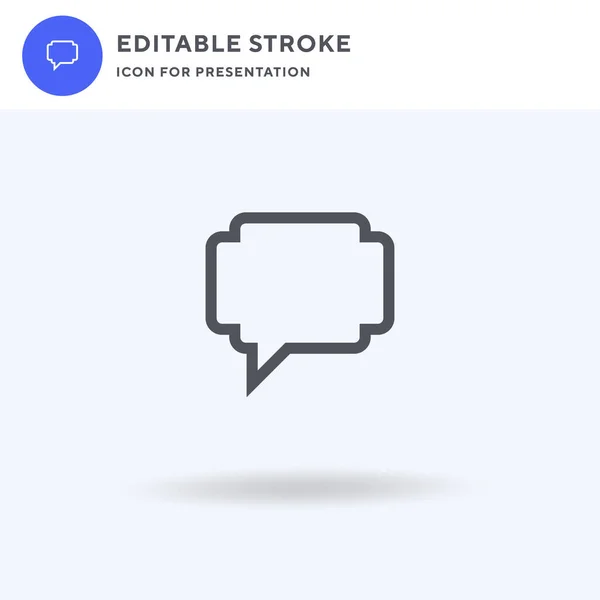 Speech Bubble Vector Icono Lleno Signo Plano Pictograma Sólido Aislado — Vector de stock