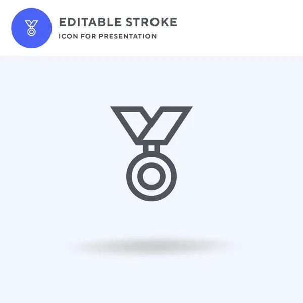 Medaljikon Vektor Fylld Platt Skylt Fast Piktogram Isolerad Vitt Logotyp — Stock vektor