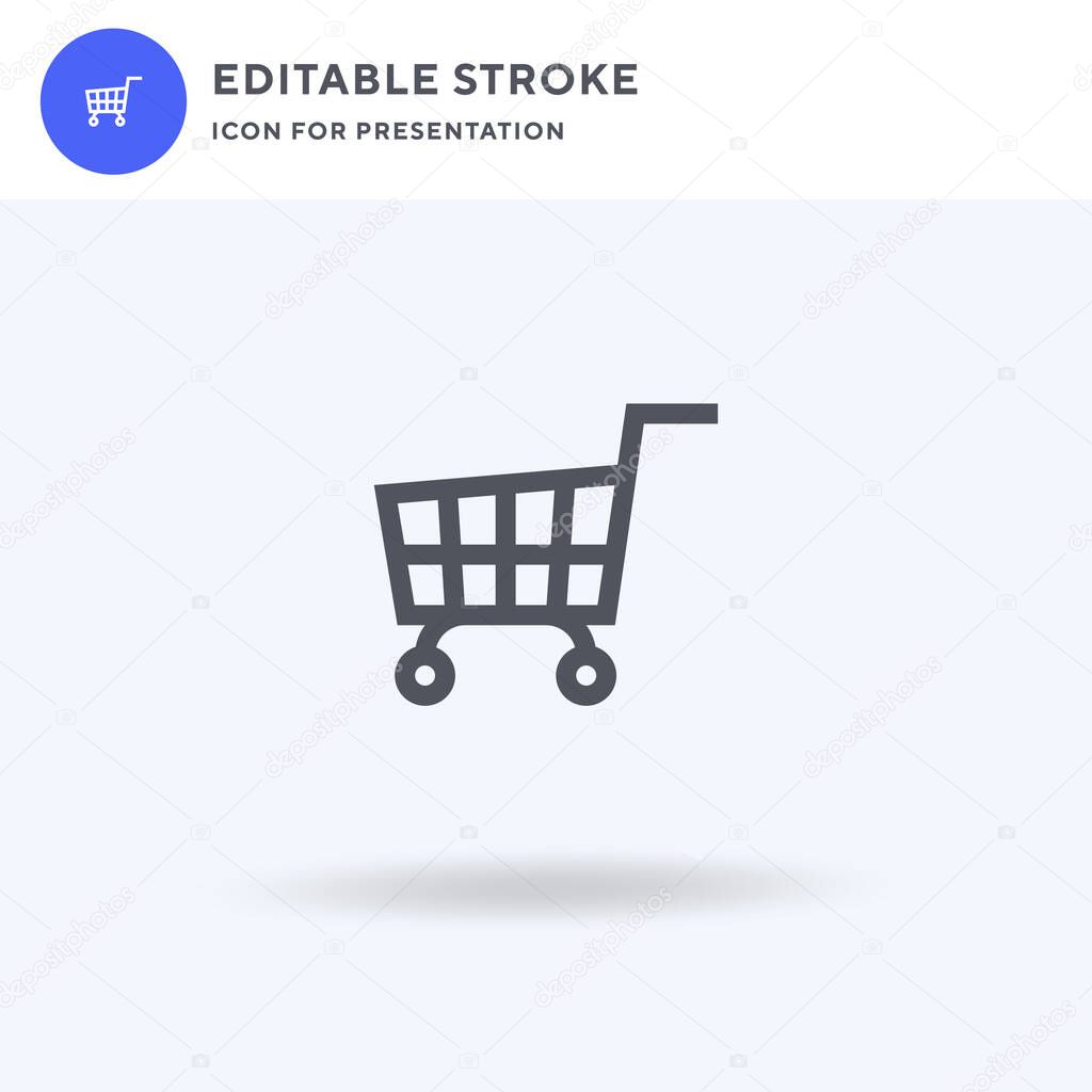 Shopping Cart icon vector, filled flat sign, solid pictogram isolated on white, logo illustration. Shopping Cart icon for presentation.