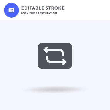 Simge vektörünü tekrar et, düz tabela doldur, beyaz üzerine katı resim, logo illüstrasyonu. Sunum için simgeyi tekrarla.