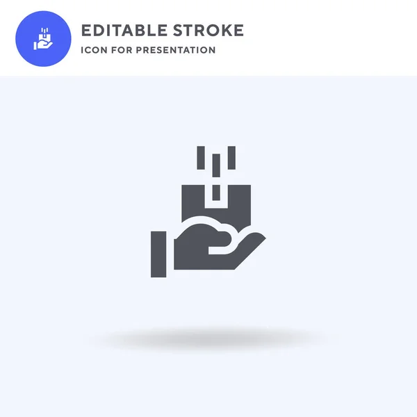 Pacote ícone vetor, sinal plano preenchido, pictograma sólido isolado em branco, ilustração do logotipo. Ícone do pacote para apresentação. — Vetor de Stock