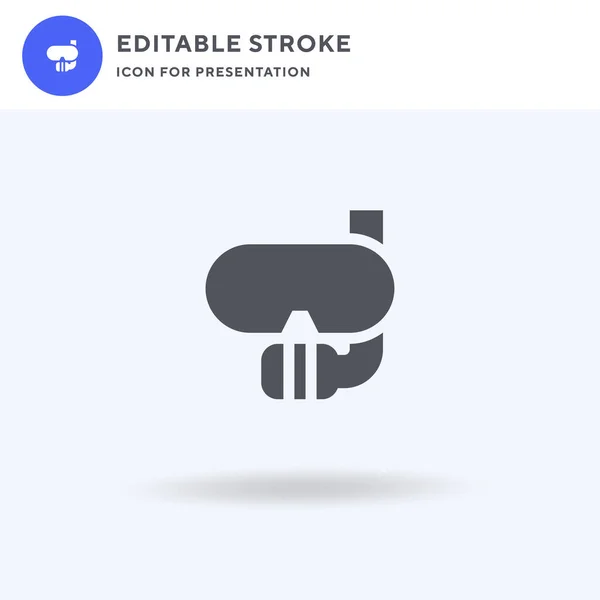 Snorkelen icoon vector, gevuld plat teken, solide pictogram geïsoleerd op wit, logo illustratie. Snorkelen icoon voor presentatie. — Stockvector