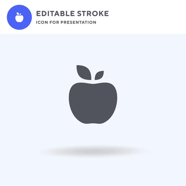 Vecteur d'icône Apple, panneau plat rempli, pictogramme solide isolé sur blanc, illustration du logo. Icône Apple pour la présentation. — Image vectorielle