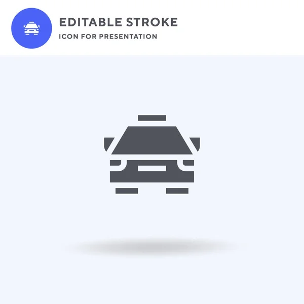 Taxi icoon vector, gevulde vlakke teken, solide pictogram geïsoleerd op wit, logo illustratie. Taxi pictogram voor presentatie. — Stockvector