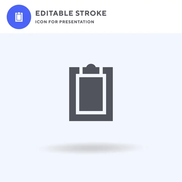 Portapapeles vector icono, lleno signo plano, pictograma sólido aislado en blanco, ilustración del logotipo. Icono del portapapeles para presentación. — Vector de stock