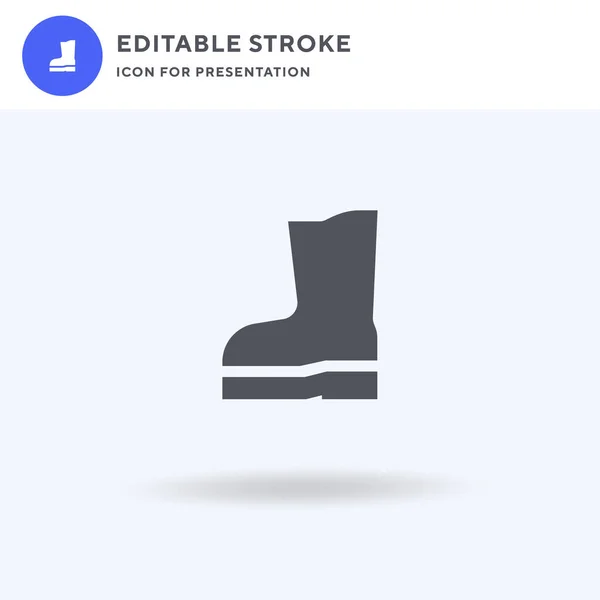 Laarzen icoon vector, gevuld plat teken, solide pictogram geïsoleerd op wit, logo illustratie. Boots icoon voor presentatie. — Stockvector