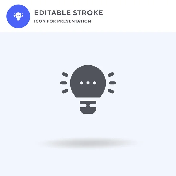 Ícone vetor de ideias, sinal plano preenchido, pictograma sólido isolado em branco, ilustração do logotipo. Ícone de ideia para apresentação. —  Vetores de Stock