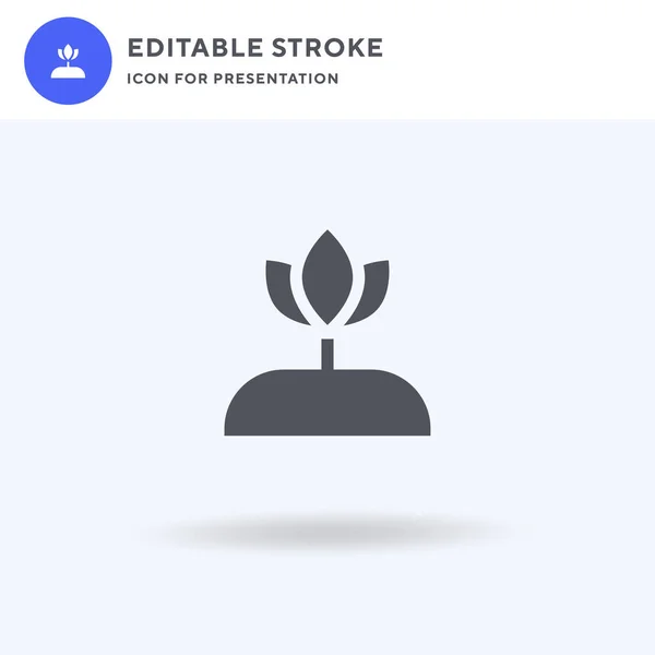 Vetor de ícone de planta, sinal plano preenchido, pictograma sólido isolado em branco, ilustração do logotipo. Ícone de planta para apresentação. — Vetor de Stock