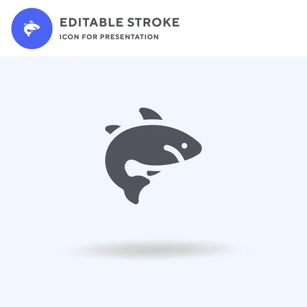 Icono de tiburón vector, signo plano lleno, pictograma sólido aislado en blanco, ilustración del logotipo. Icono de tiburón para presentación. — Vector de stock