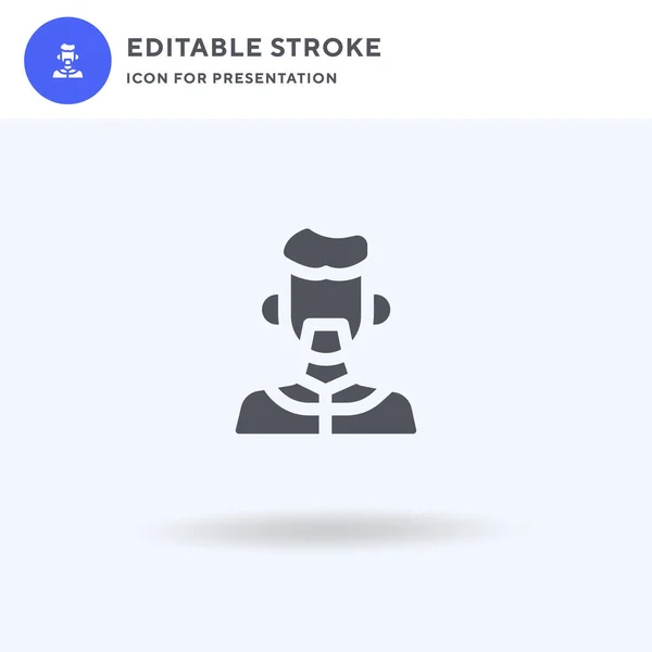 Homem ícone vetor, sinal plano preenchido, pictograma sólido isolado em branco, ilustração logotipo. Ícone de homem para apresentação. — Vetor de Stock