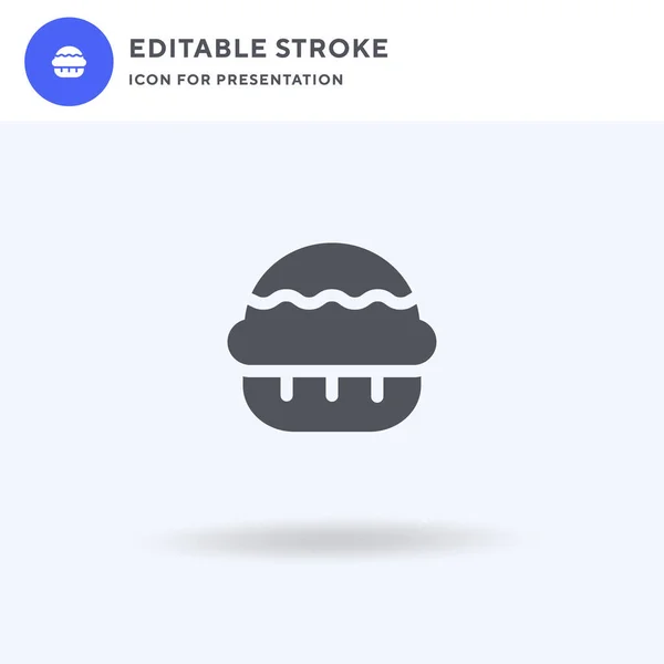 Muffin icoon vector, gevulde platte teken, solide pictogram geïsoleerd op wit, logo illustratie. Muffin icoon voor presentatie. — Stockvector