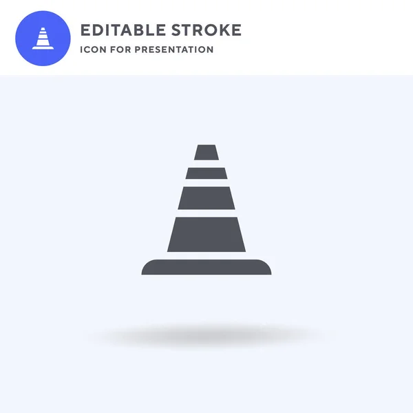 Cone icon vector, gevuld plat bord, solide pictogram geïsoleerd op wit, logo illustratie. Cone icoon voor presentatie. — Stockvector