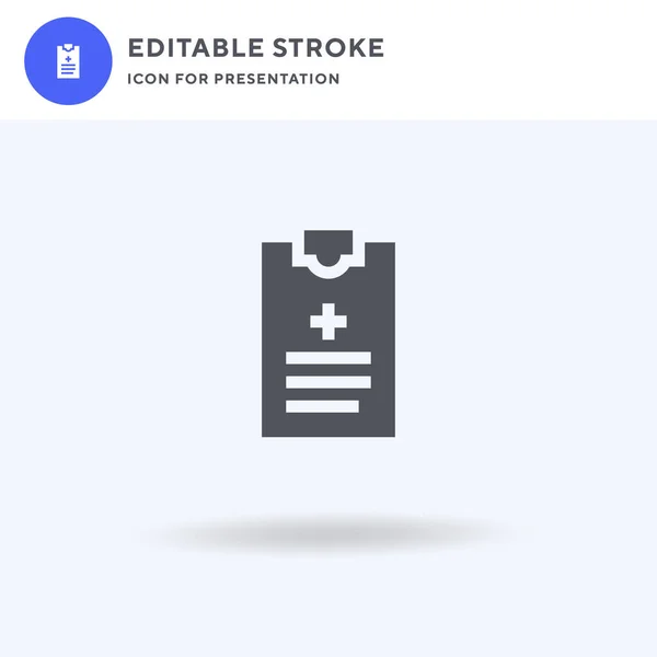 Health Check Icon Vektor, gefülltes flaches Schild, solides Piktogramm auf weiß isoliert, Logoabbildung. Gesundheitscheck-Symbol zur Präsentation. — Stockvektor
