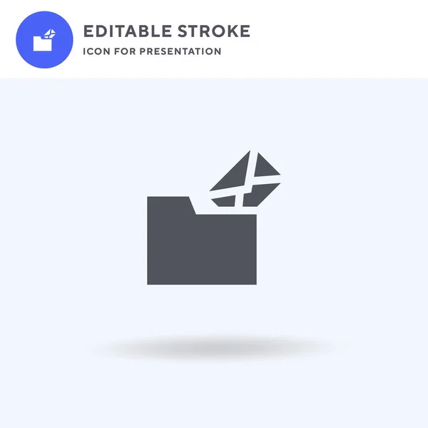 Email icône vecteur, rempli signe plat, pictogramme solide isolé sur blanc, illustration du logo. Icône de courriel pour présentation. — Image vectorielle