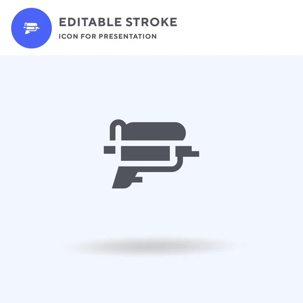 Vetor de ícone de pistola de água, sinal plano preenchido, pictograma sólido isolado em branco, ilustração do logotipo. Ícone de arma de água para apresentação. —  Vetores de Stock