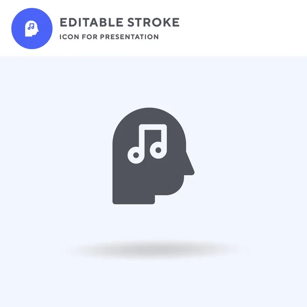 Vetor de ícone de música, sinal plano preenchido, pictograma sólido isolado em branco, ilustração do logotipo. Ícone de música para apresentação. — Vetor de Stock