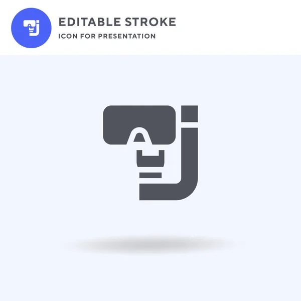 Snorkel Vector Icono Lleno Signo Plano Pictograma Sólido Aislado Blanco — Vector de stock