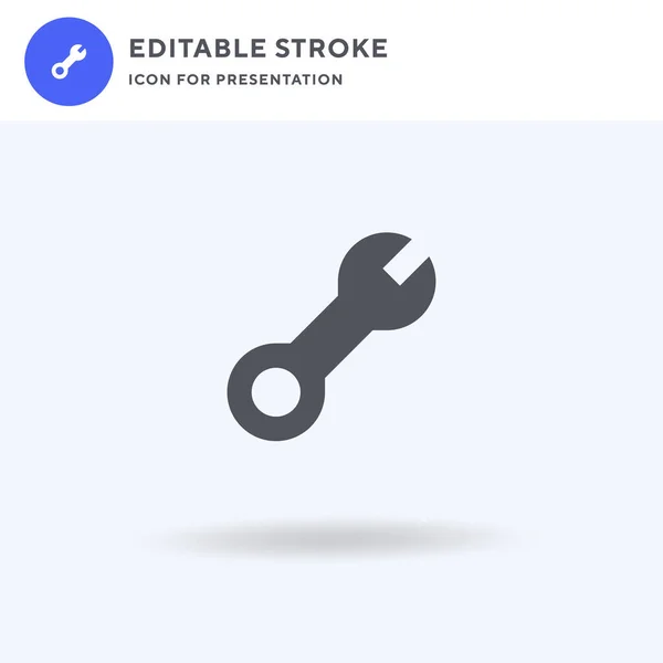 Llave Icono Vector Lleno Signo Plano Pictograma Sólido Aislado Blanco — Vector de stock