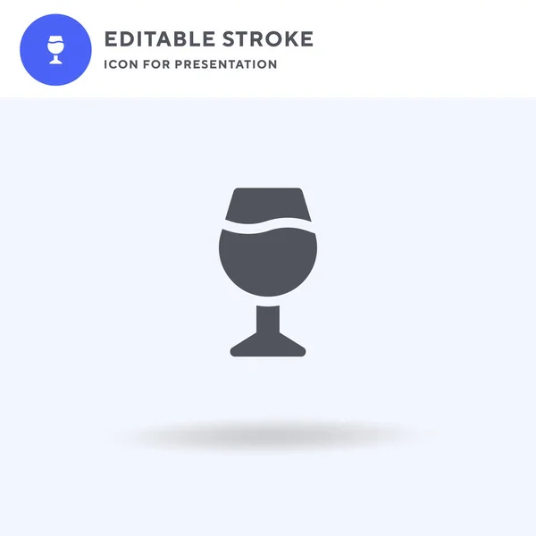 Vettore icona del vino, segno piatto pieno, pittogramma solido isolato su bianco, illustrazione logo. Icona del vino per presentazione. — Vettoriale Stock