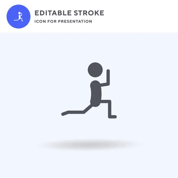 Lunges Icon Vector Segno Piatto Pieno Pittogramma Solido Isolato Bianco — Vettoriale Stock