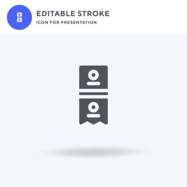 Cüzdan simgesi vektörü, düz tabela, beyaz üzerine izole edilmiş katı resim, logo illüstrasyonu. Sunum için cüzdan simgesi.