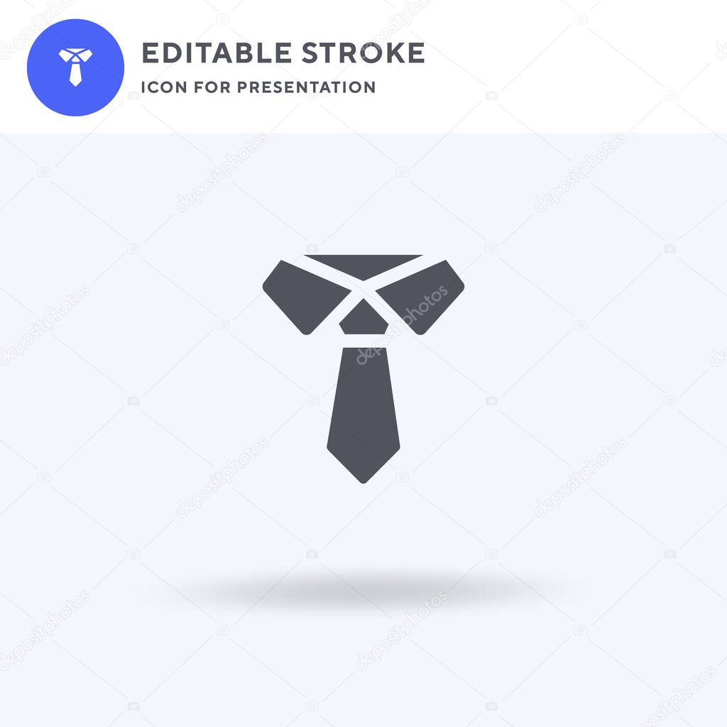 Tie icon vector, filled flat sign, solid pictogram isolated on white, logo illustration. Tie icon for presentation.