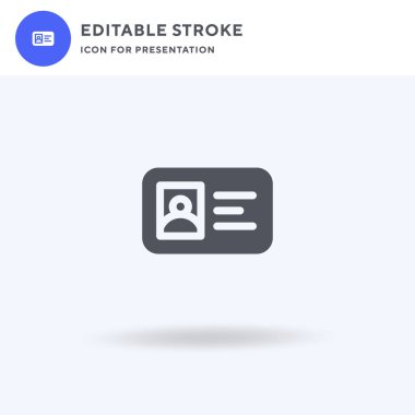 Üye Kart simgesi vektörü, düz işaret, beyaz üzerine izole edilmiş katı resim, logo illüstrasyonu. Sunum için Üye Kart simgesi.