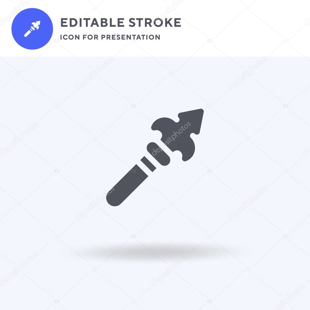 Spear icon vector, filled flat sign, solid pictogram isolated on white, logo illustration. Spear icon for presentation.