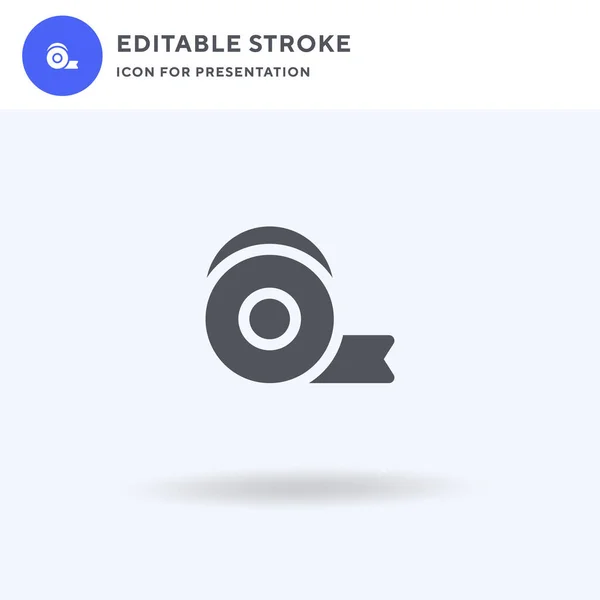 Tape Icon Vector Gevuld Plat Teken Solide Pictogram Geïsoleerd Wit — Stockvector