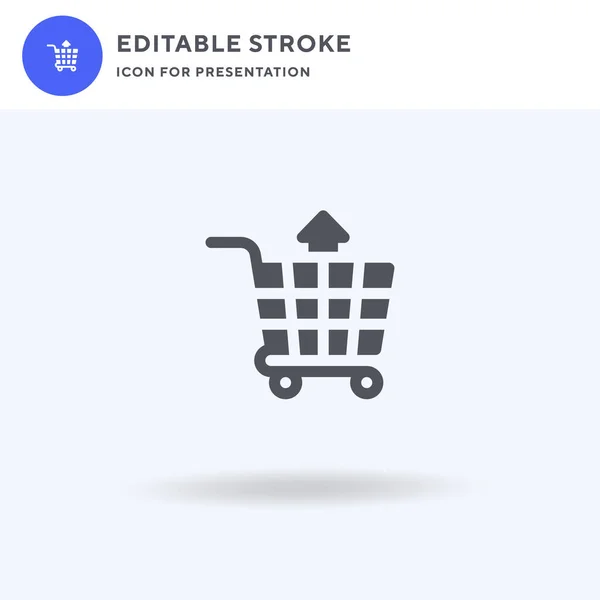 Shopping Cart Icon Vector Filled Flat Sign Solid Pictogram Isolated — Stock Vector