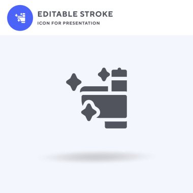 Tuvalet ikonu vektörü, düz tabela, beyaz üzerine izole edilmiş katı resim, logo illüstrasyonu. Sunum için tuvalet simgesi.