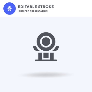 Taiko ikon vektörü, düz tabela, beyaz üzerine izole edilmiş katı resim, logo illüstrasyonu. Sunum için Taiko simgesi.