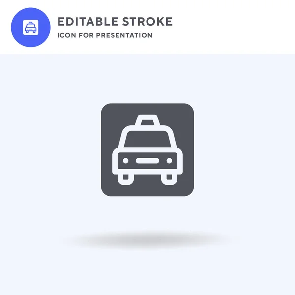 Taxi Icoon Vector Gevulde Vlakke Teken Solide Pictogram Geïsoleerd Wit — Stockvector