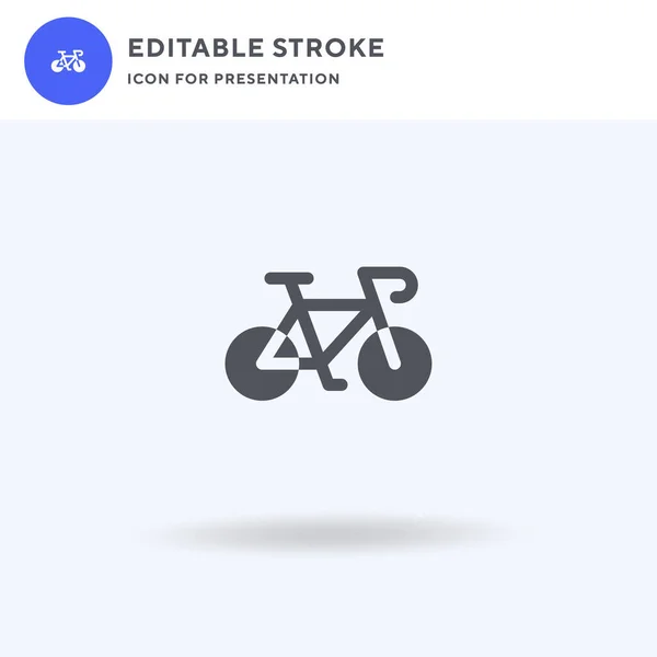 Bike Διάνυσμα Εικονίδιο Γεμάτο Επίπεδη Πινακίδα Στερεά Εικονόγραμμα Απομονώνονται Λευκό — Διανυσματικό Αρχείο