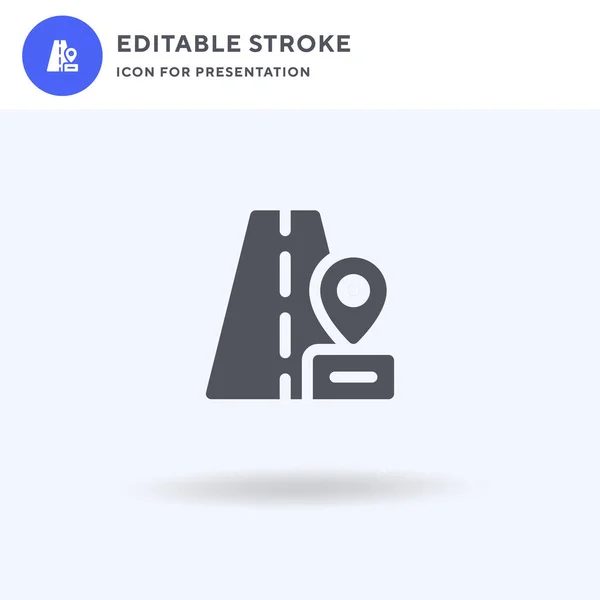 Ubicación Icono Pin Vector Signo Plano Lleno Pictograma Sólido Aislado — Vector de stock