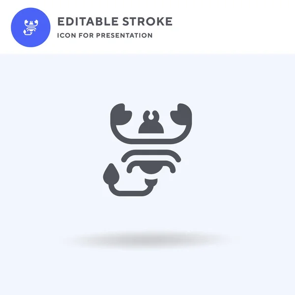 Vetor de ícone de escorpião, sinal plano cheio, pictograma sólido isolado em branco, ilustração do logotipo. Ícone de escorpião para apresentação. — Vetor de Stock