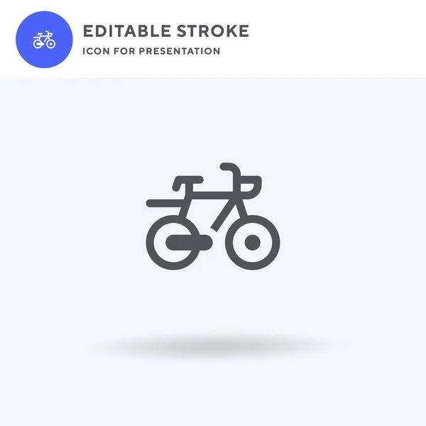 Vetor de ícone de bicicleta, sinal plano preenchido, pictograma sólido isolado em branco, ilustração do logotipo. Ícone de bicicleta para apresentação. —  Vetores de Stock