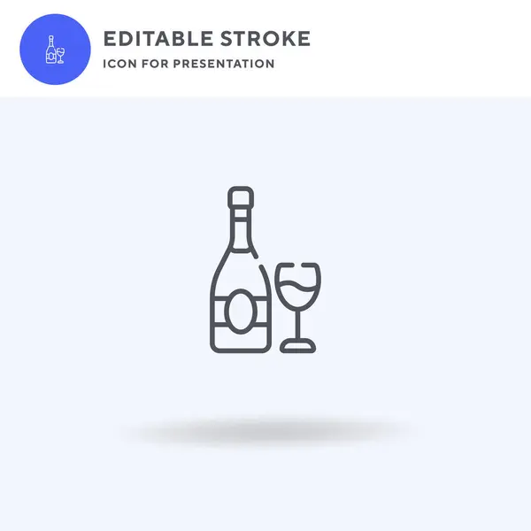 Champagne icoon vector, gevuld plat bord, solide pictogram geïsoleerd op wit, logo illustratie. Champagne icoon voor presentatie. — Stockvector