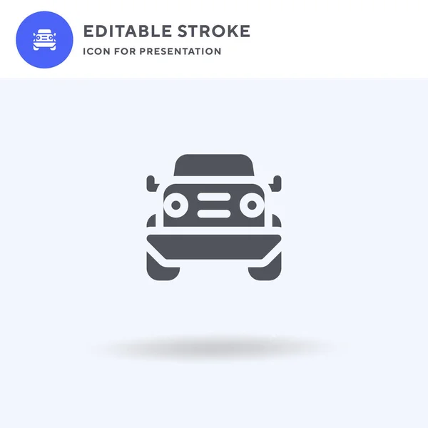 Jeep-Icon-Vektor, gefülltes flaches Schild, solides Piktogramm auf weiß isoliert, Logoabbildung. Jeep-Symbol zur Präsentation. — Stockvektor