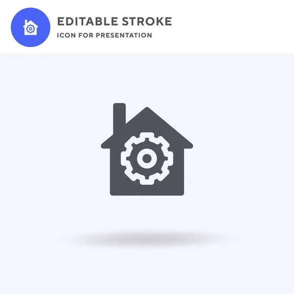 Vetor de ícone em casa, sinal plano preenchido, pictograma sólido isolado em branco, ilustração do logotipo. Ícone de casa para apresentação. —  Vetores de Stock