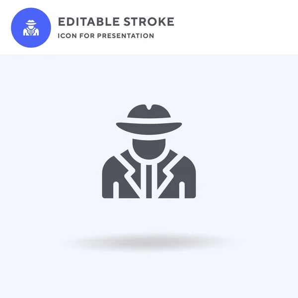 Prive detective icoon vector, gevuld plat teken, solide pictogram geïsoleerd op wit, logo illustratie. Private Detective icoon voor presentatie. — Stockvector