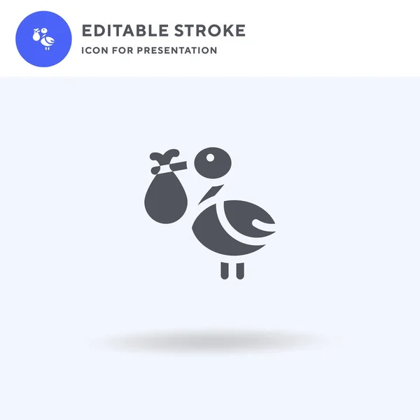 Stork icon vector, filled flat sign, solid pictogram isolated on white, logo illustration. Stork icon for presentation. — Stock Vector