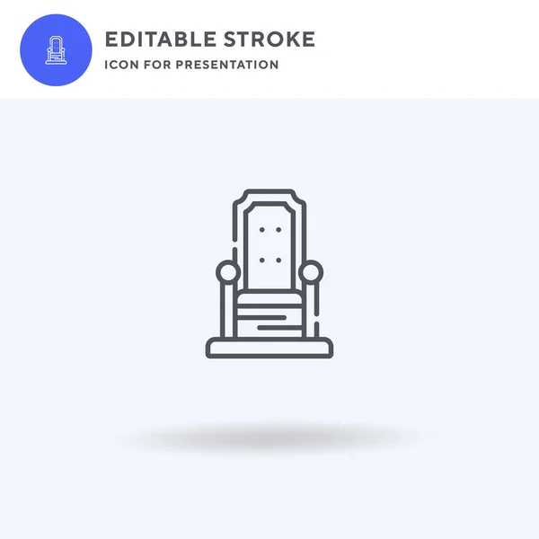 Vetor de ícone do trono, sinal plano preenchido, pictograma sólido isolado em branco, ilustração do logotipo. Ícone do trono para apresentação . —  Vetores de Stock