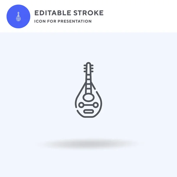 Vetor ícone Mandolin, sinal plano preenchido, pictograma sólido isolado em branco, ilustração do logotipo. Ícone de mandolin para apresentação. — Vetor de Stock