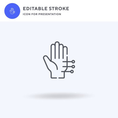 Akupunktur simgesi vektörü, düz tabela, beyaz üzerine izole edilmiş katı resim, logo illüstrasyonu. Sunum için Acupunture simgesi.